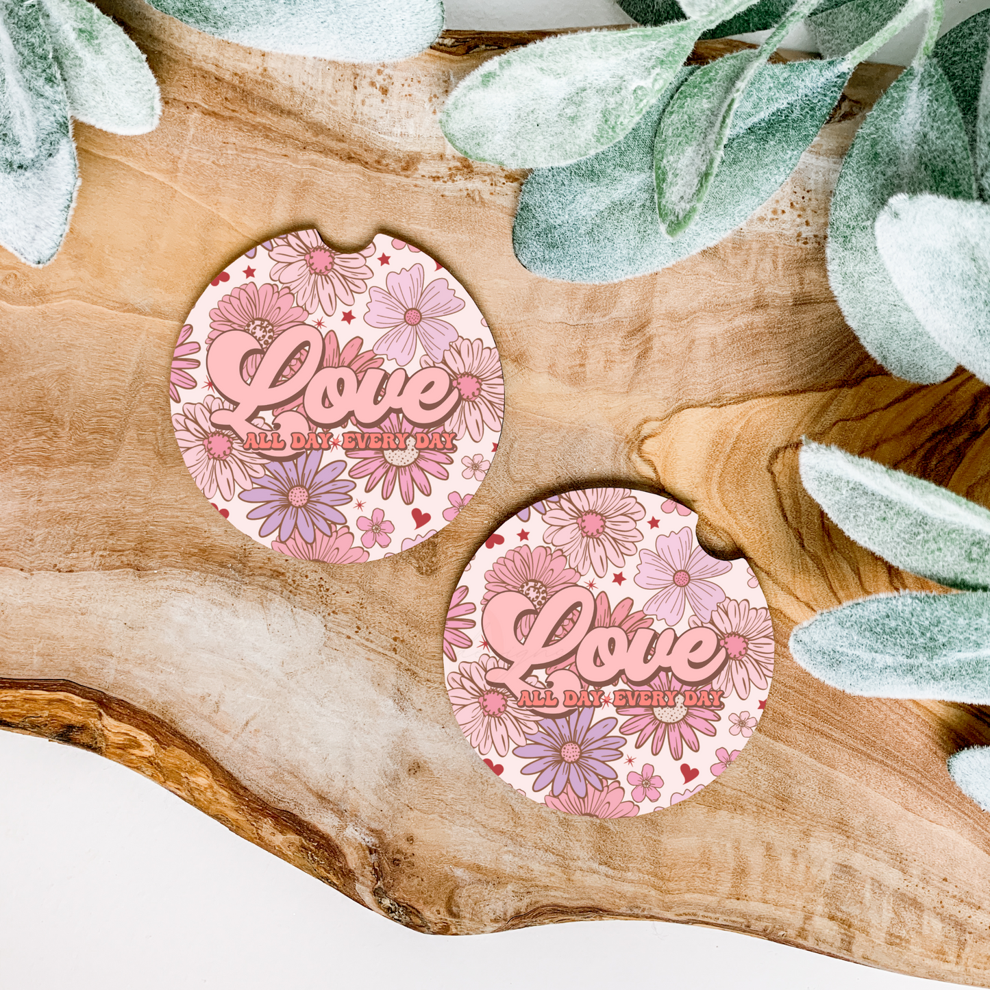 Floral Love Car Coasters