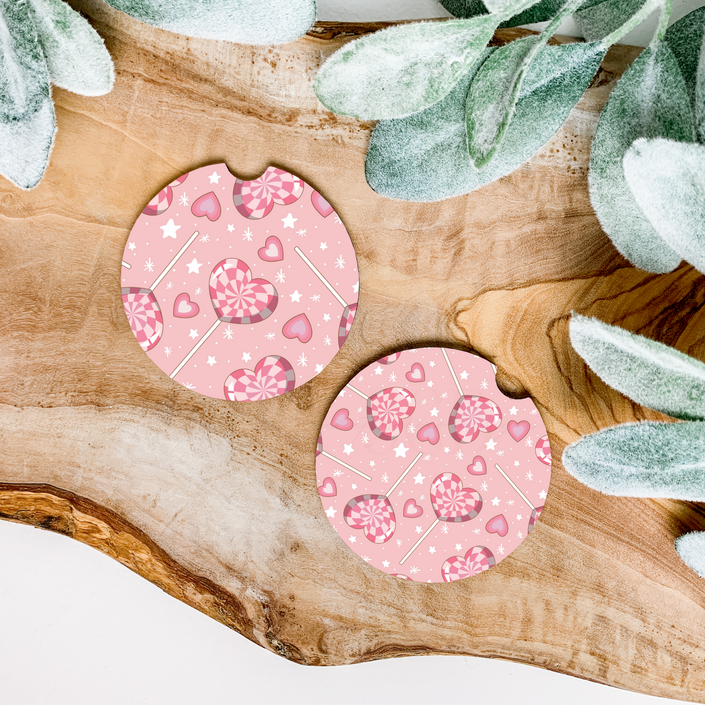 Candy Hearts Car Coasters