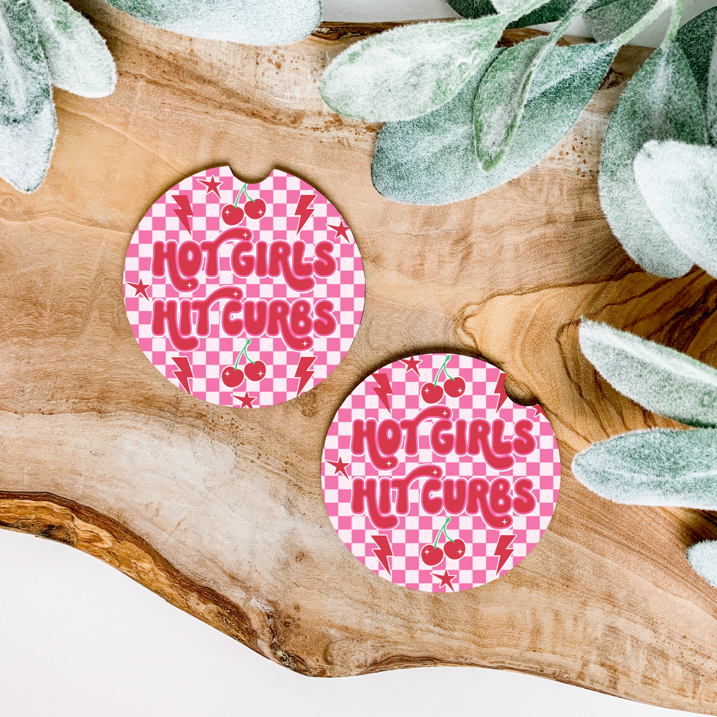 Hot Girls Hit Curbs Car Coaster