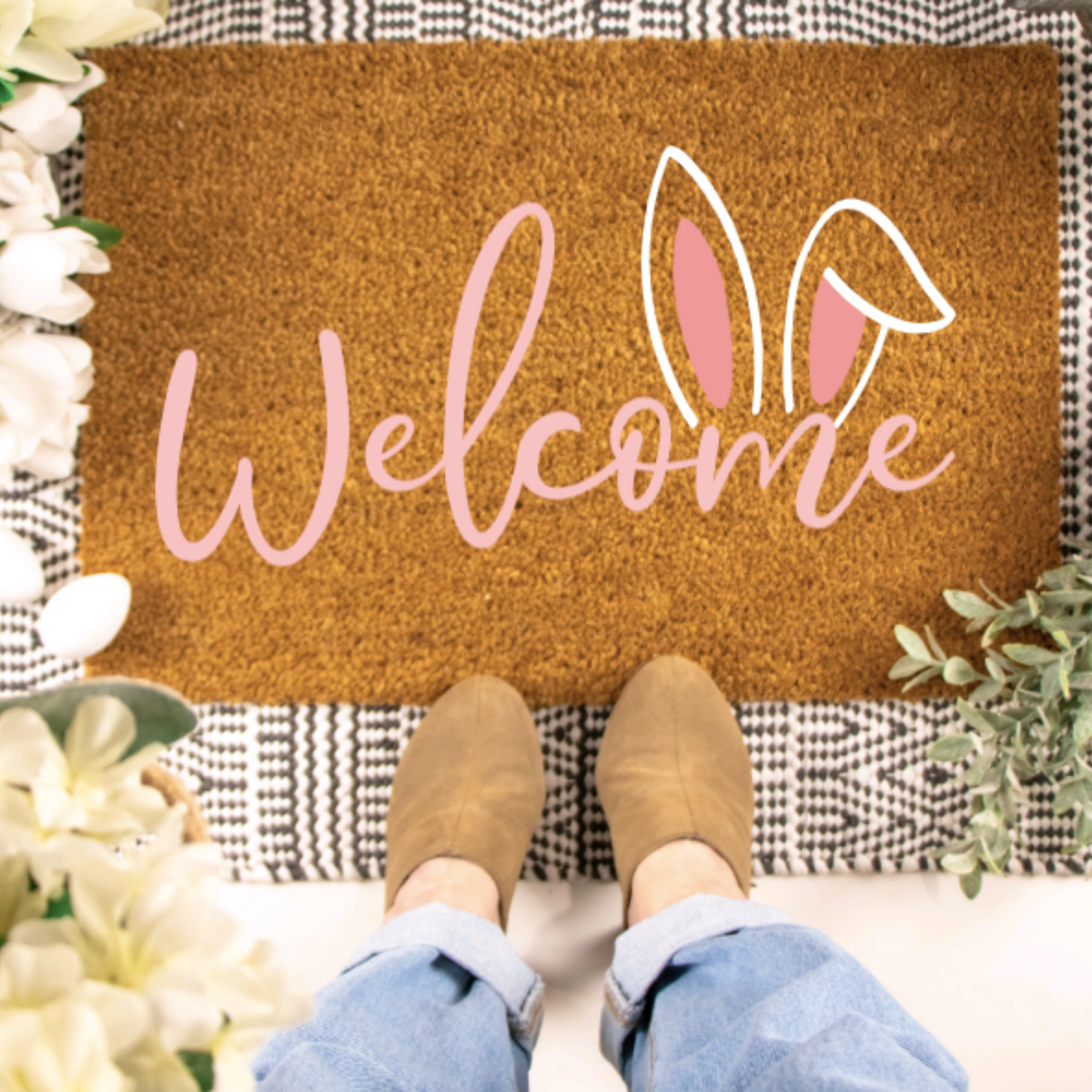 Welcome Bunny Ears Doormat