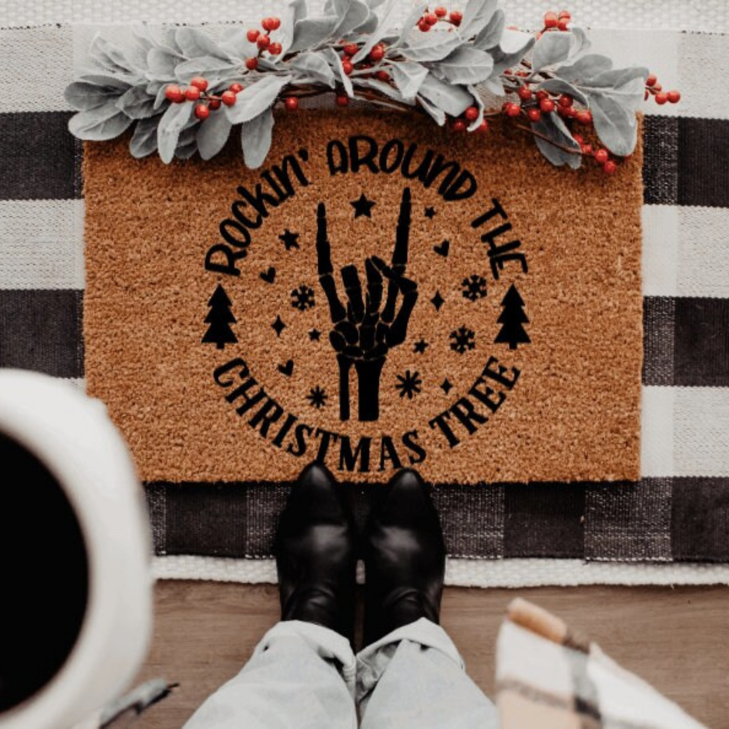 Rockin Around The Christmas Tree Doormat