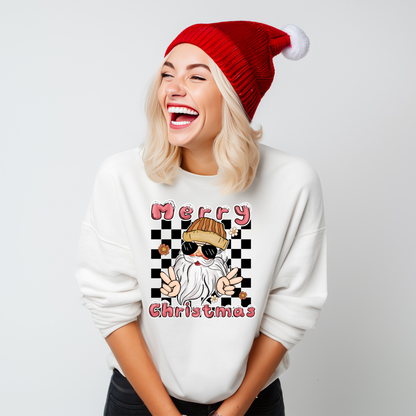 Merry Christmas Retro Santa Top