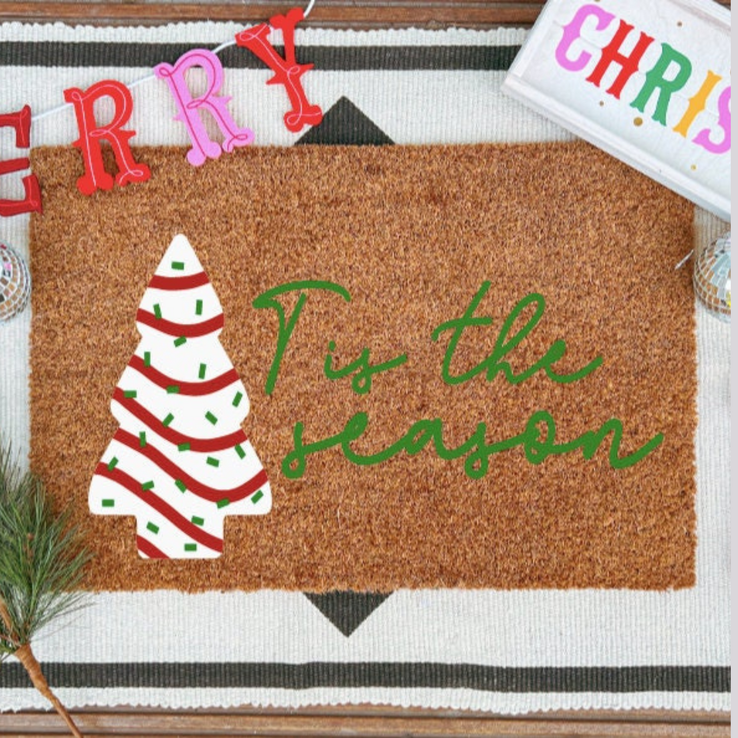 Tis The Season Little Debbie Christmas Cake Doormat