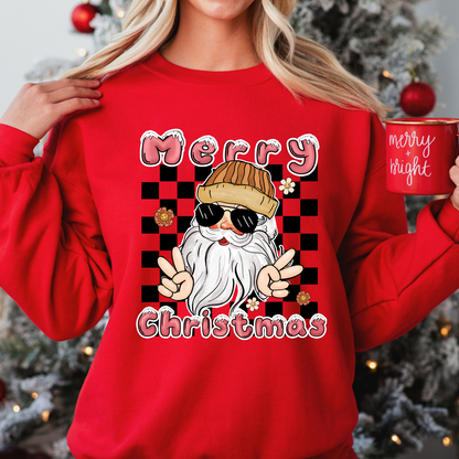 Merry Christmas Retro Santa Top