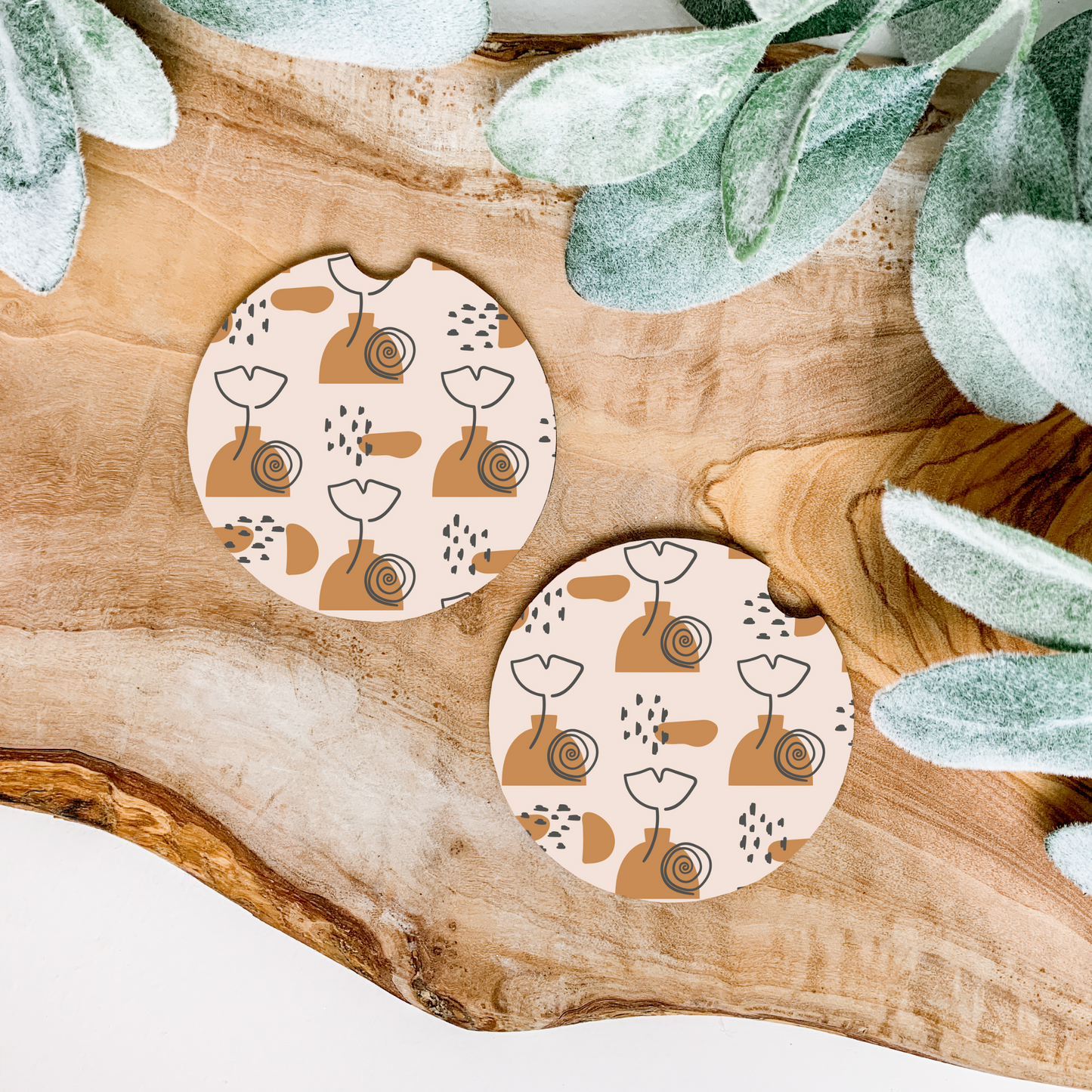 Floral Vases Car Coasters