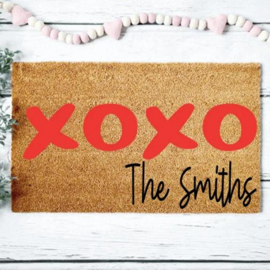 XOXO Last Name Doormat