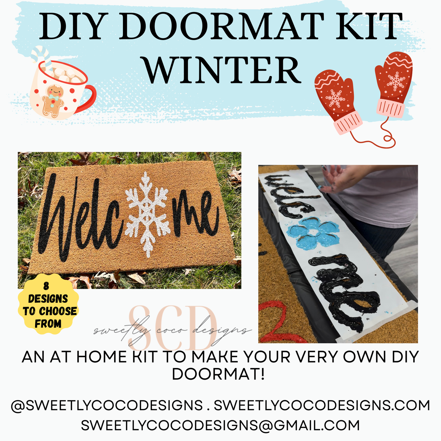 DIY Winter Themed Doormat At Home Kit