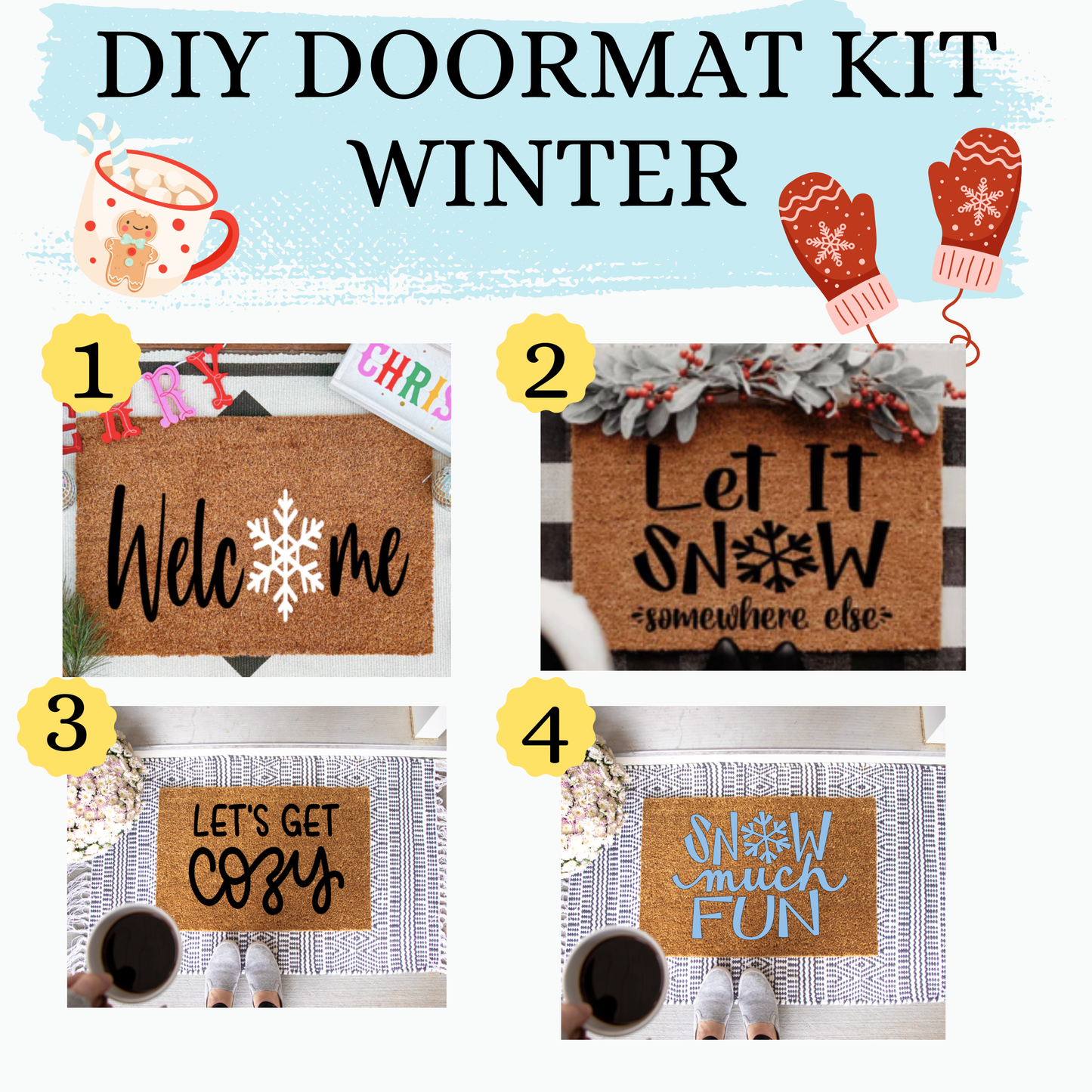 DIY Winter Themed Doormat At Home Kit