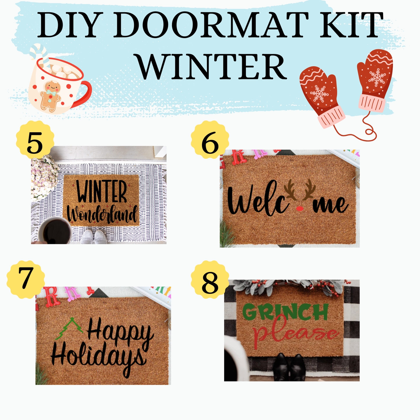 DIY Winter Themed Doormat At Home Kit