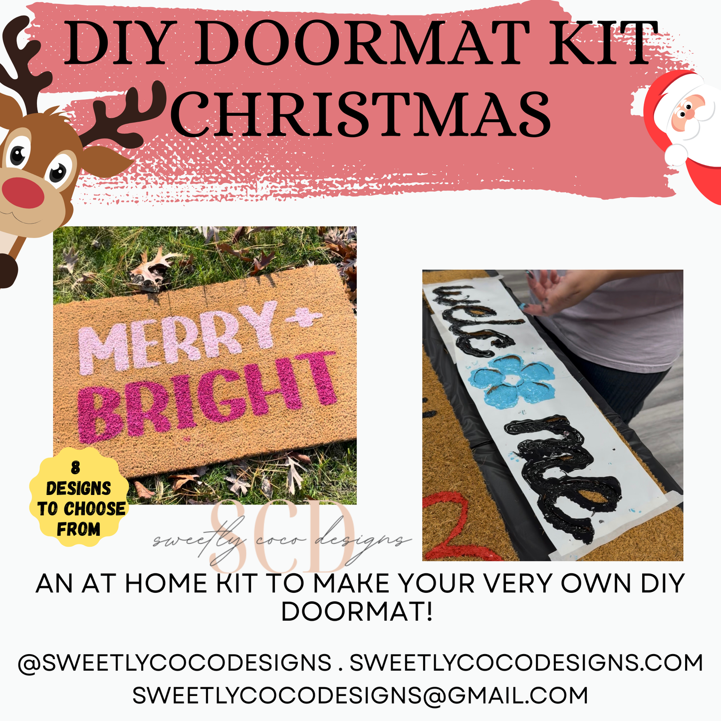 DIY Christmas Themed Doormat At Home Kit