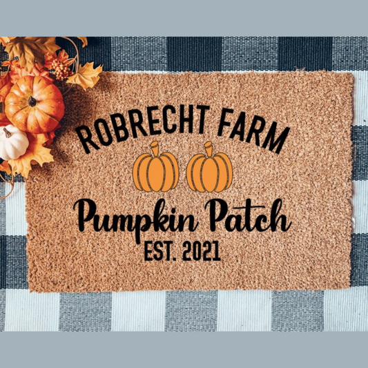 Family Farm Pumpkin Doormat