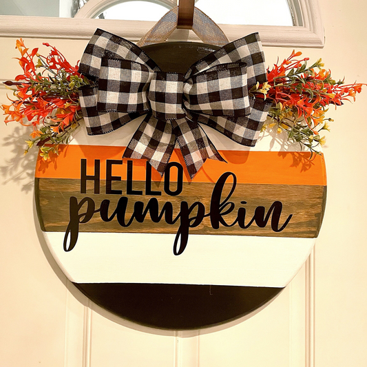 Hello Pumpkin Door Hanger