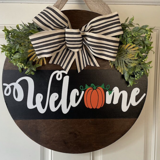 Welcome Pumpkin Door Hanger