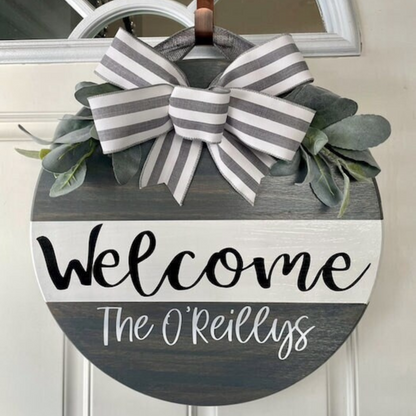 Welcome Family Last Name Door Hanger