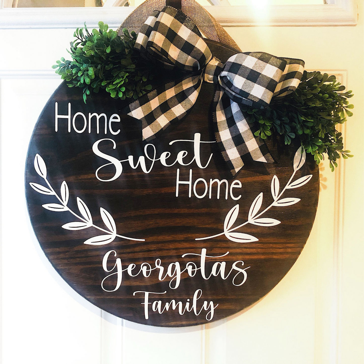 Home Sweet Home Last Name Door Hanger