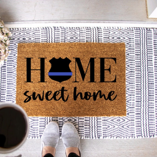 Home Sweet Home Police Department Doormat