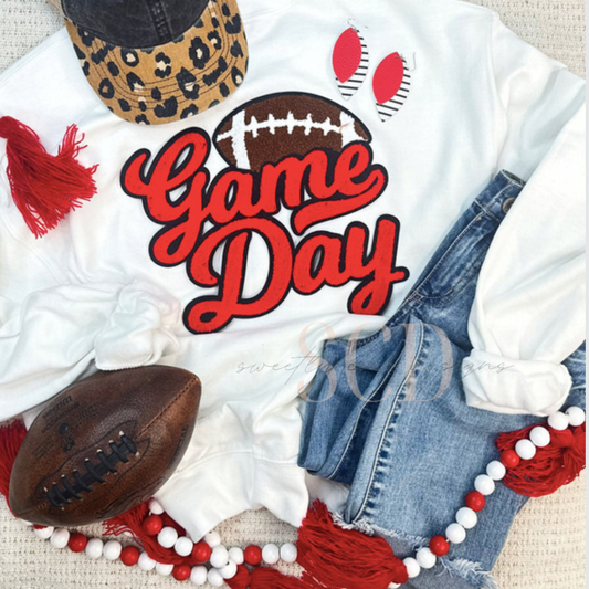 Game Day Football Chenille Patch Top