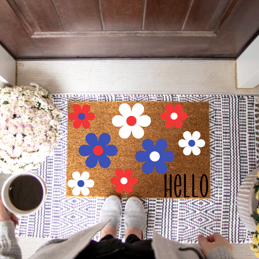 Hello Flowers Doormat