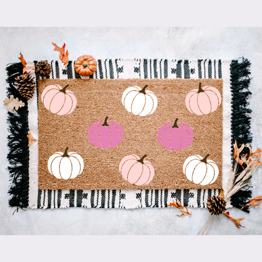 Pink Pumpkin Doormat