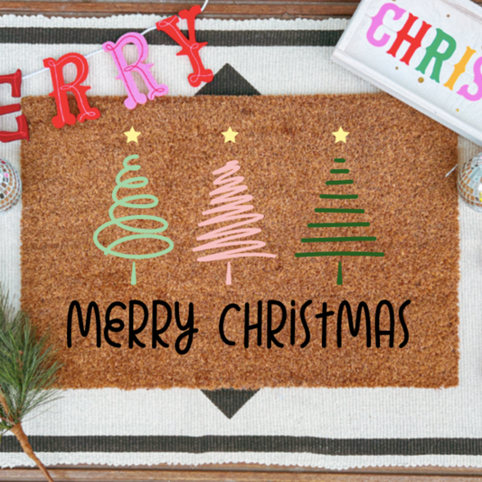 Merry Christmas Trees Doormat