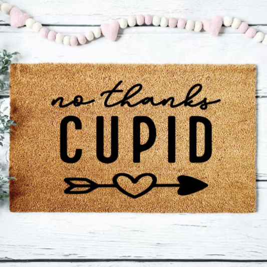 No Thanks Cupid Doormat