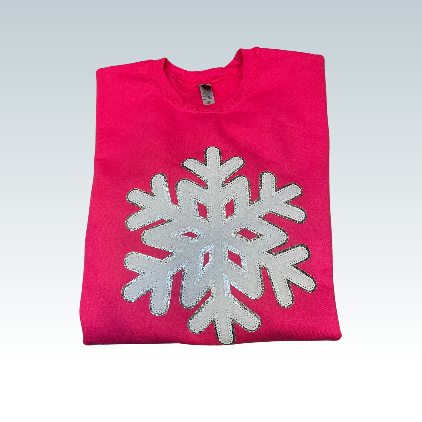 Snowflake White Chenille Patch Crewneck